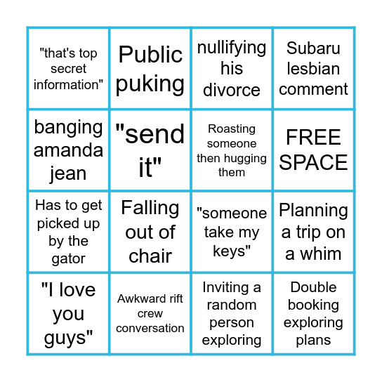 BRYCE BINGO Card