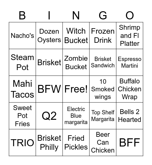 SERVERS Bingo Card