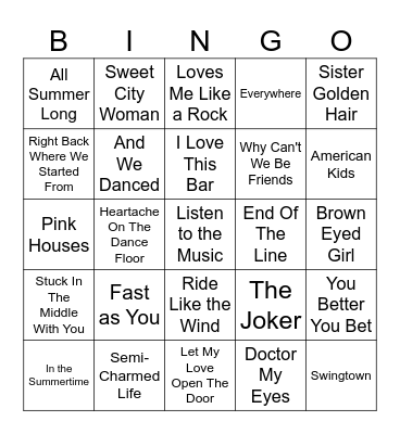 Feeling Good Songs Bingo Card