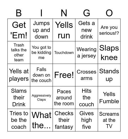 Football Bingo Card