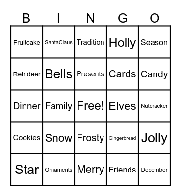 Christmas Bingo Card