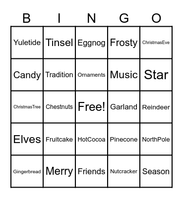 Christmas Bingo Card