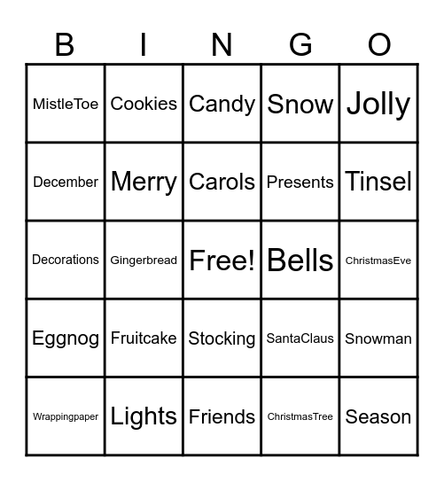 Christmas Bingo Card