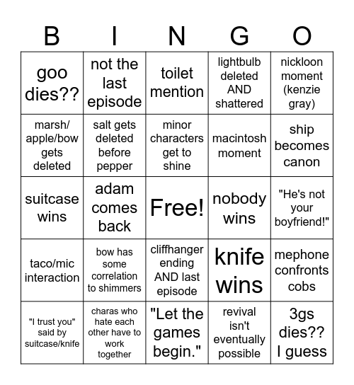 ii16b bingo Card