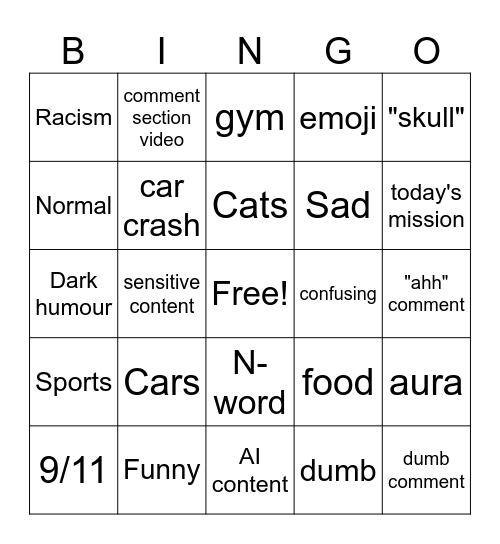 fdagdasgdasgdfabfadbdf Bingo Card