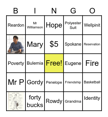 Part Time Indian Bingo Card
