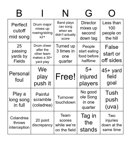 Game 4 bingo! Bingo Card