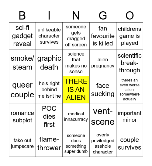 ALIEN: ROMULUS BINGO Card