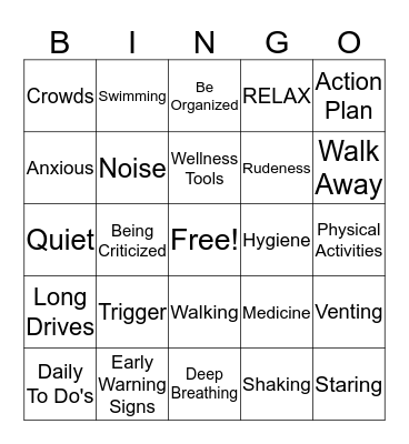 WRAP Bingo Card