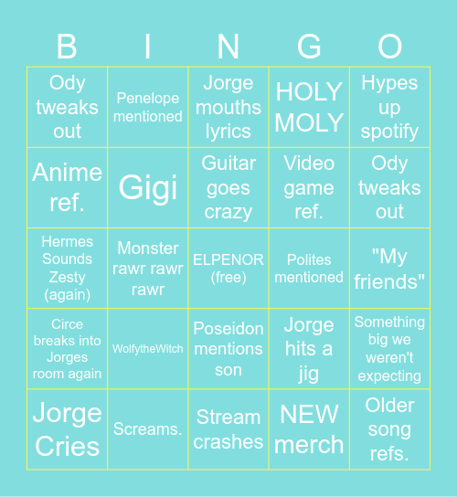 Epic: Vengeance saga Bingo Card