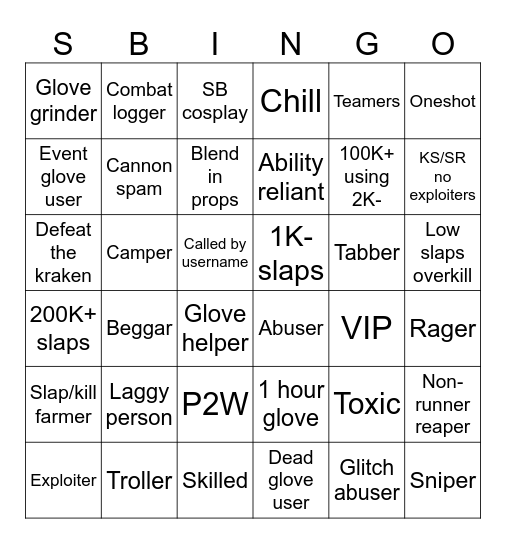 By chezburger Bingo Card