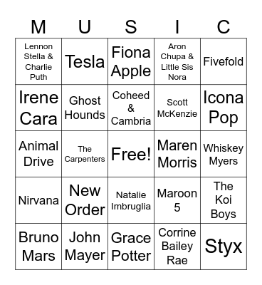 Music_10122024 Bingo Card