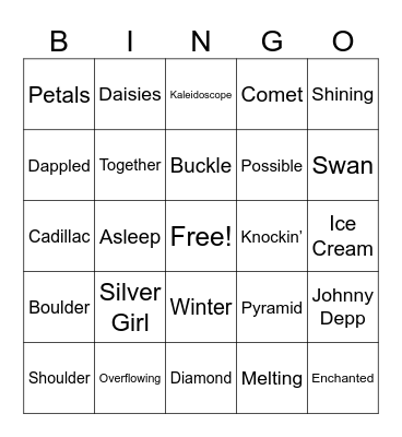 Fellowship of the Sing! Bingo Card