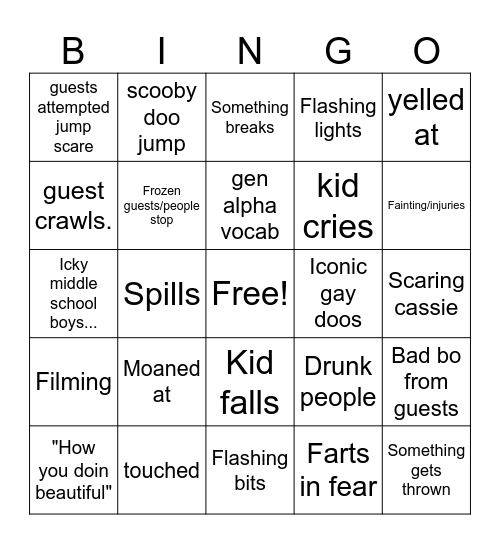 Voodoo Bingo Card