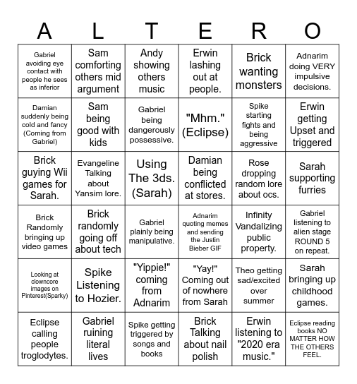DAMI ALTER BINGO Card