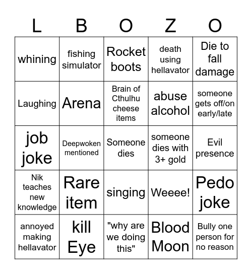 For the worthy bingo Card