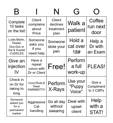 National Vet Tech Week 2020 Bingo Card
