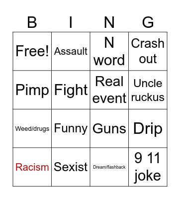 Bondox Bingo Card