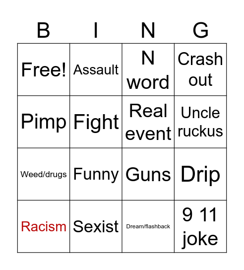 Bondox Bingo Card