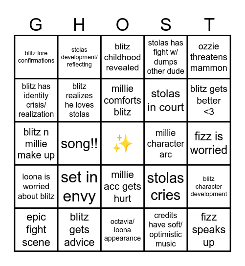 Ghostfuckers Theory Card Bingo Card