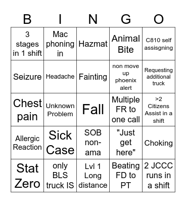 Dispatch Bingo! Bingo Card