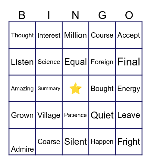 Bingo Card