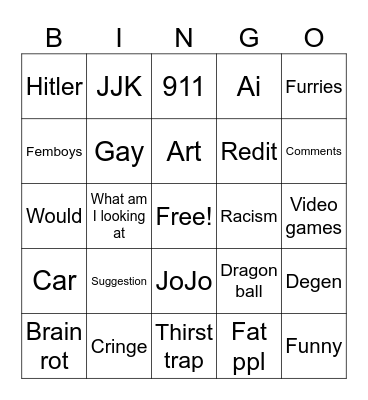 Insta reels Bingo Card