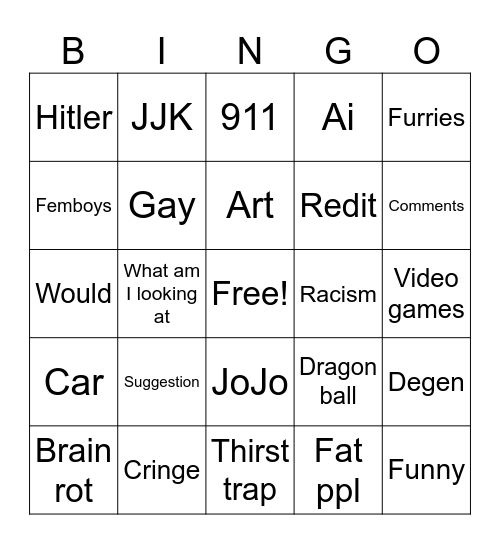 Insta reels Bingo Card