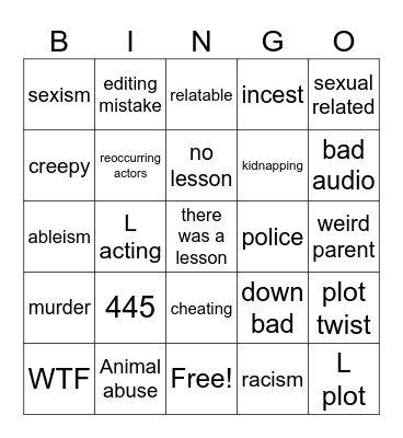 tmrws teachings Bingo Card