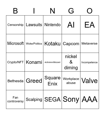 Joshschorcher Company Fails Bingo Card