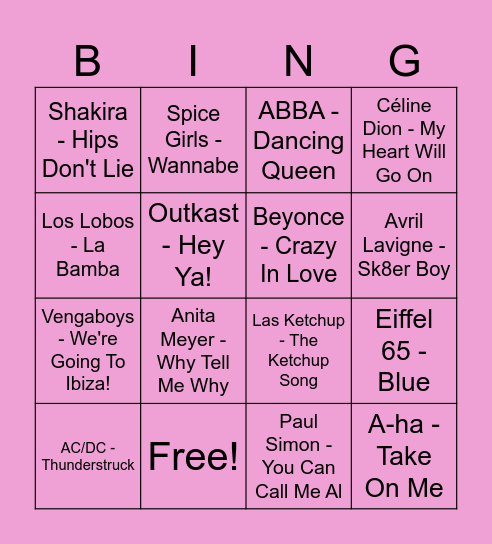 Super Speedy Muziekbingo Card