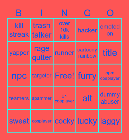 tsbg Bingo Card