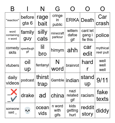 Insta Bingo Card