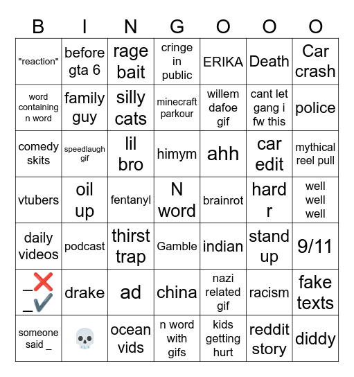 Insta Bingo Card
