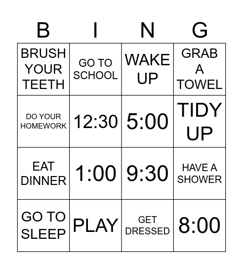 Unit 1 Bingo Card