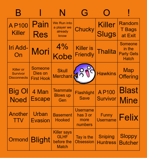 DBD BINGO Card