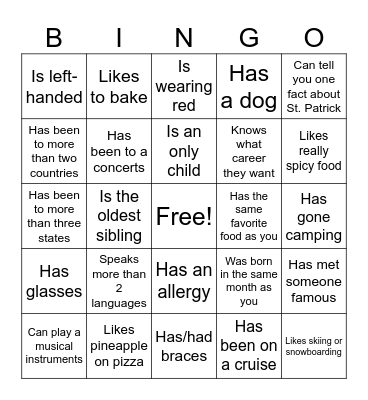 Icebreaker Bingo: Find Someone Who Bingo Card