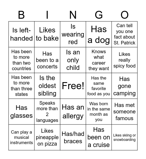 Icebreaker Bingo: Find Someone Who Bingo Card