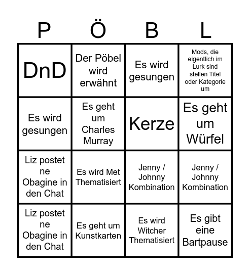 Moralisch einwandfreies Bingo Card