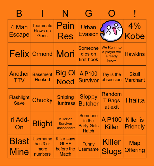 DBD BINGO Card