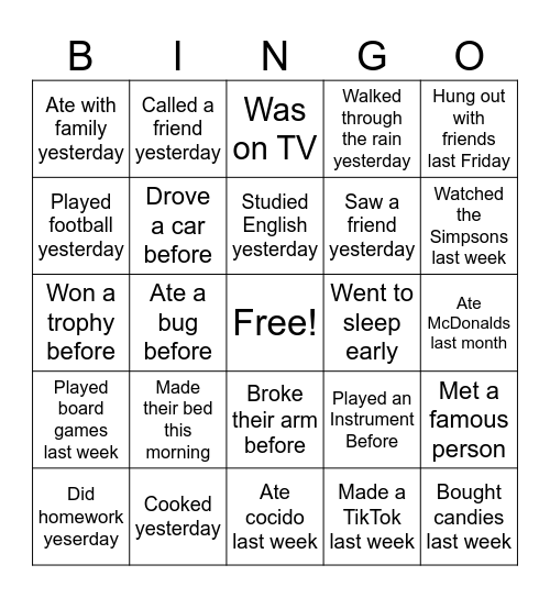 Find Someone Who... Bingo Card