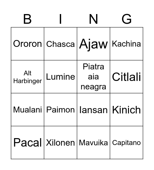 Cine o sa aiba voce Bingo Card