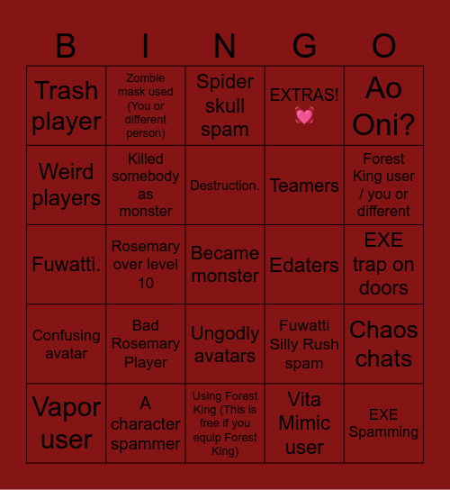 Pillar chase 2 Bingo Card