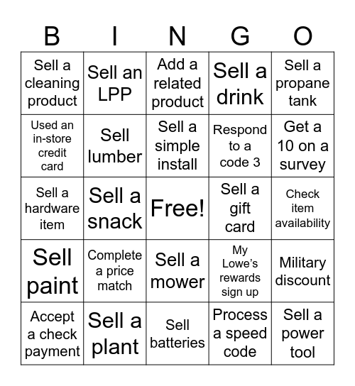 Front End Bingo Card