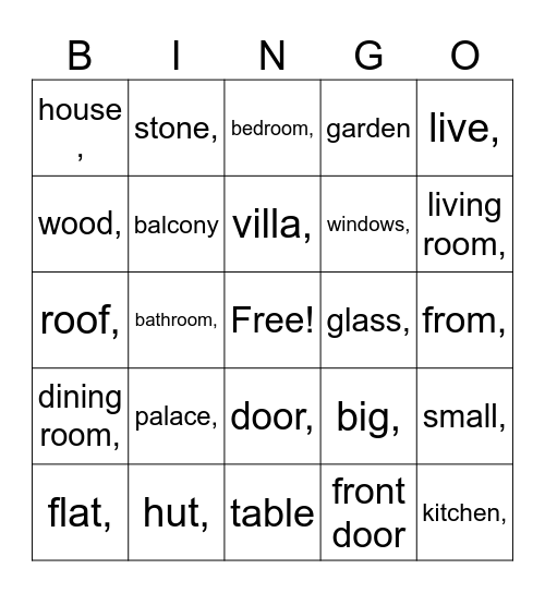 Home Bingo Card