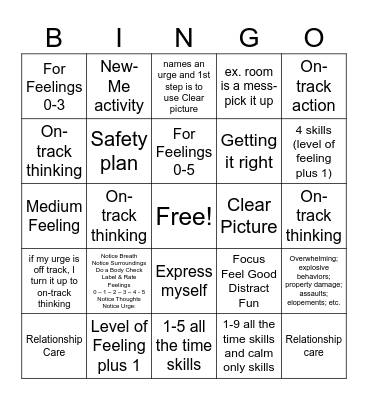 SKILLS SYSTEM BINGO ANSWERS Bingo Card