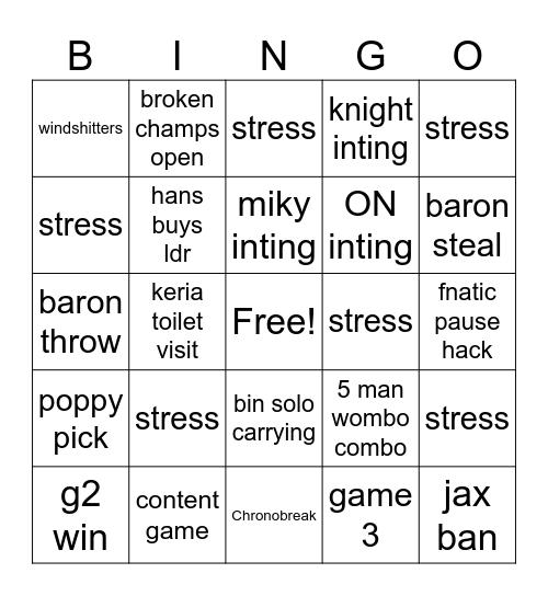 g2 vs blg Bingo Card