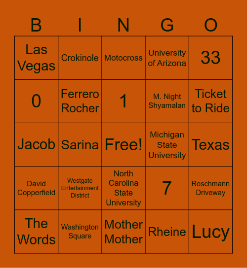 BINGO! Bingo Card