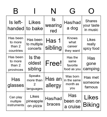 Icebreaker Bingo: Find Someone Who Bingo Card