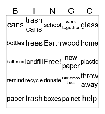 Recycle Bingo Card